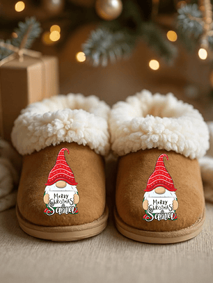 Pantufas Natal Personalizadas Gnomos - Com Nome