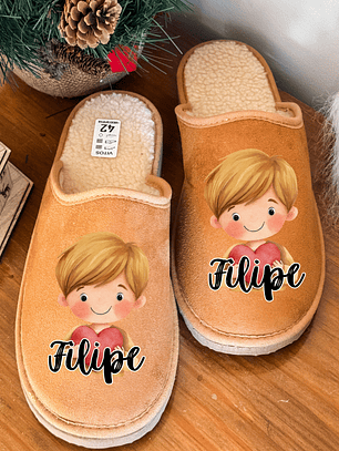 Chinelos Personalizados Menino Loiro Carinhoso