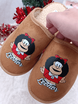 Chinelos Natal Personalizados Mafalda - Com Nome