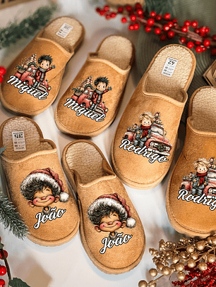 Chinelos Natal Personalizados Los Chicos - Com Nome