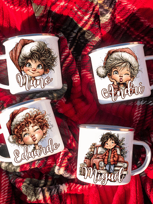 Caneca Esmalte Personalizada Los Chicos-Com Nome