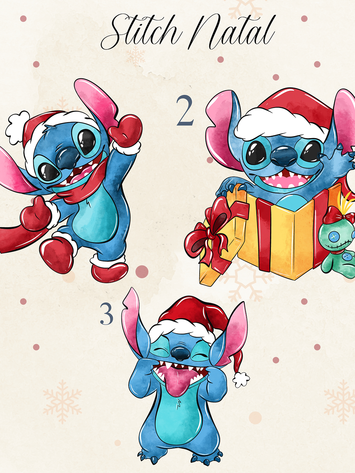 Chinelos Natal Personalizados Stitch Natal - Com nome 6