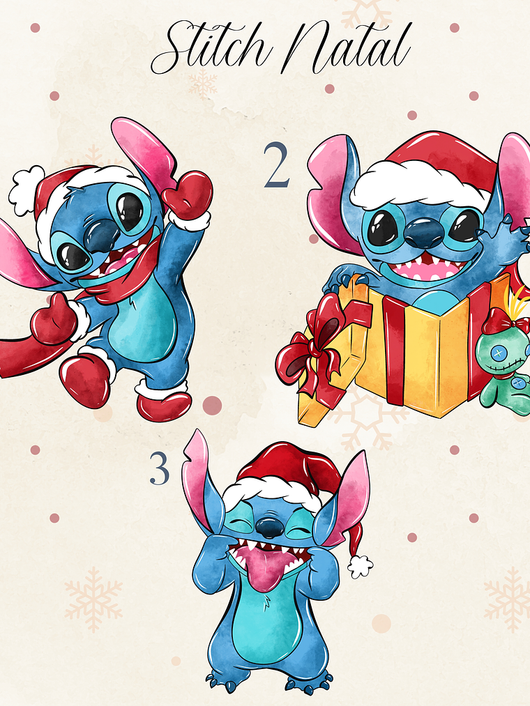 Chinelos Natal Personalizados Stitch Natal - Com nome 6