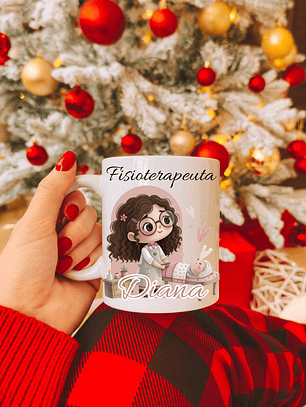 Caneca Cerâmica Natal Personalizada Nome + Profissão