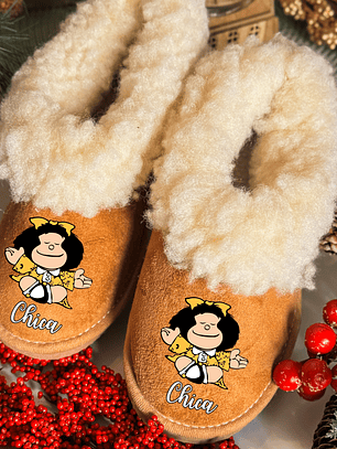 Pantufas Personalizadas Nome - Mafalda 