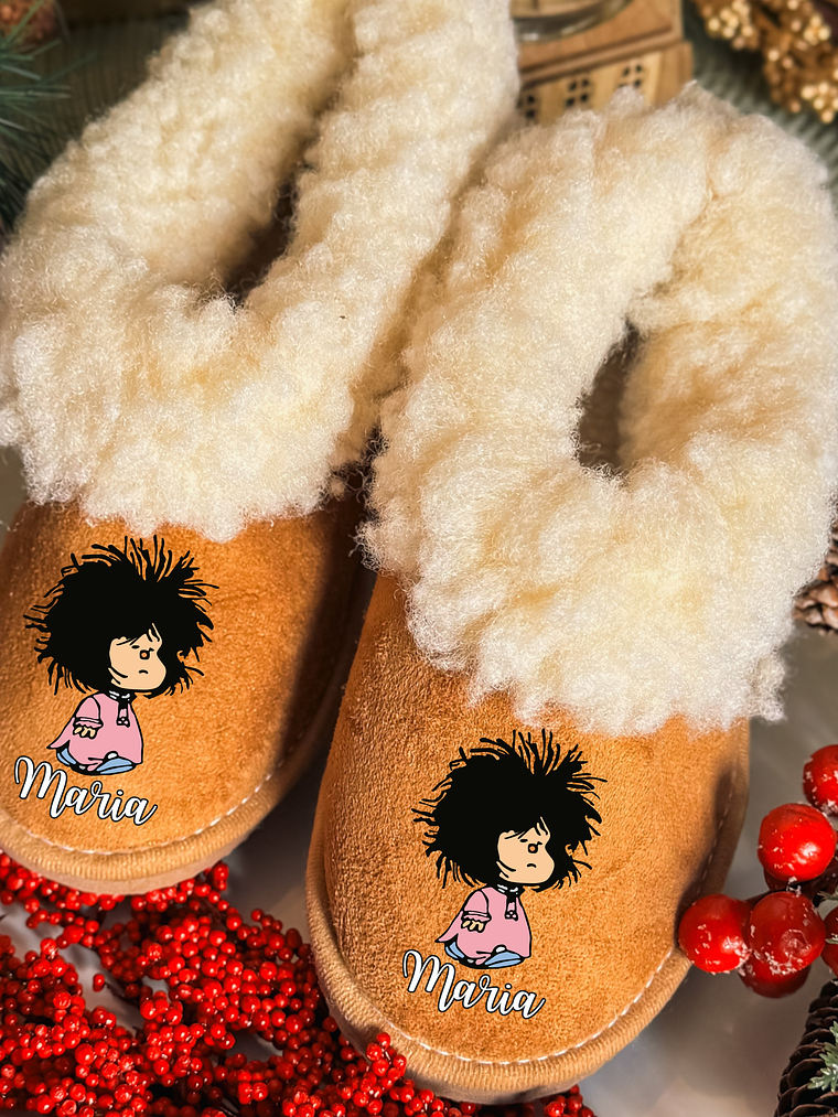 Pantufas Personalizadas Nome - Mafalda  1