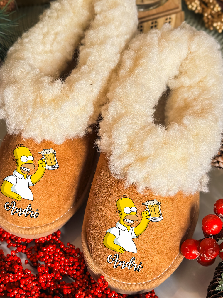 Pantufas Personalizadas Nome - Simpson 1