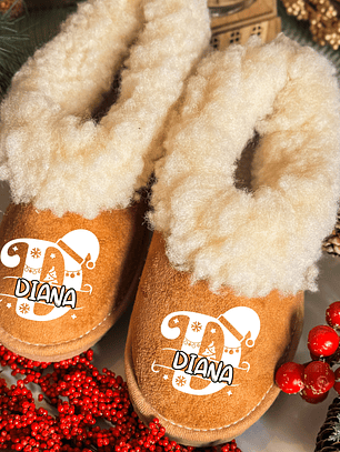 Pantufas Personalizadas Natal Inicial - Surpreenda com Carinho