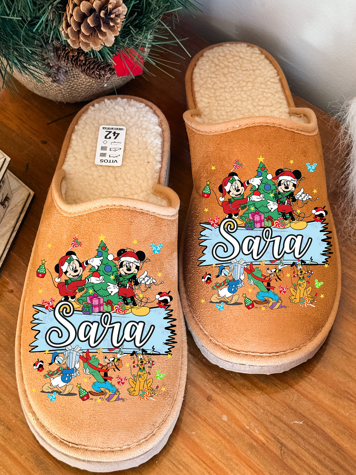 Chinelos Personalizados NATAL NOME + MICKEY 1
