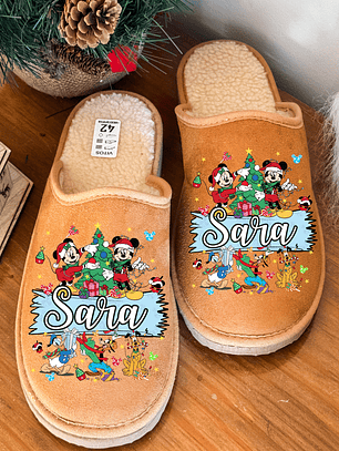 Chinelos Personalizados NATAL NOME + MICKEY