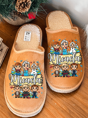Chinelos Personalizados NATAL NOME + FROZEN