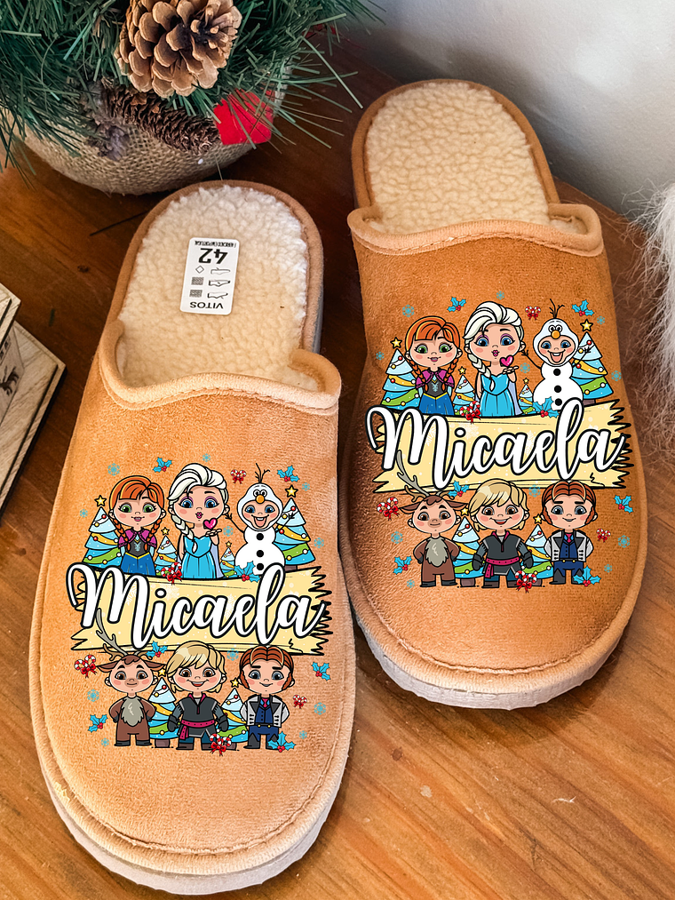 Chinelos Personalizados NATAL NOME + FROZEN 1