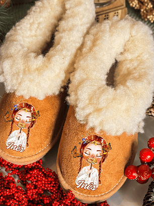 Pantufas Personalizados NATAL NOME + MENINA BORBOLETA