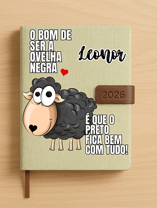 Agenda Diária Personalizadas Ovelha Negra + Nome