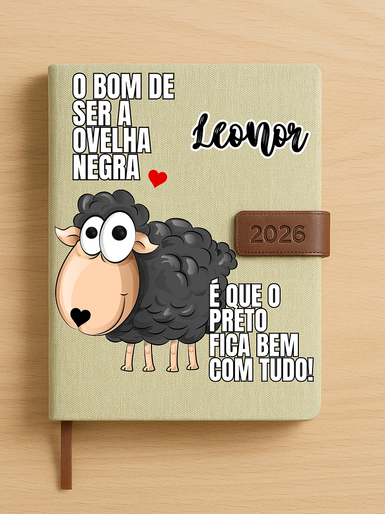 Agenda Diária Personalizadas Ovelha Negra + Nome 1
