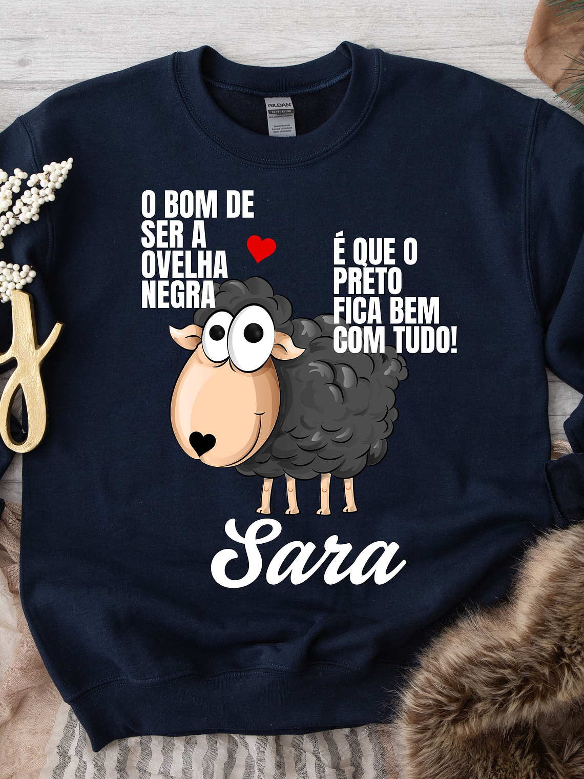 Sweat Natal Personalizada Ovelha Negra - Cardadas  1