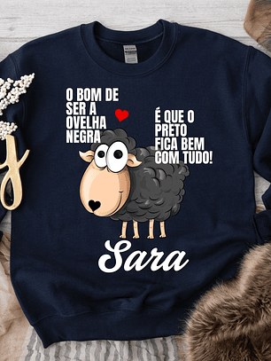 Sweat Natal Personalizada Ovelha Negra - Cardadas 
