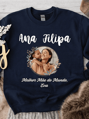 Sweat Natal Personalizada Fotografia + Frase