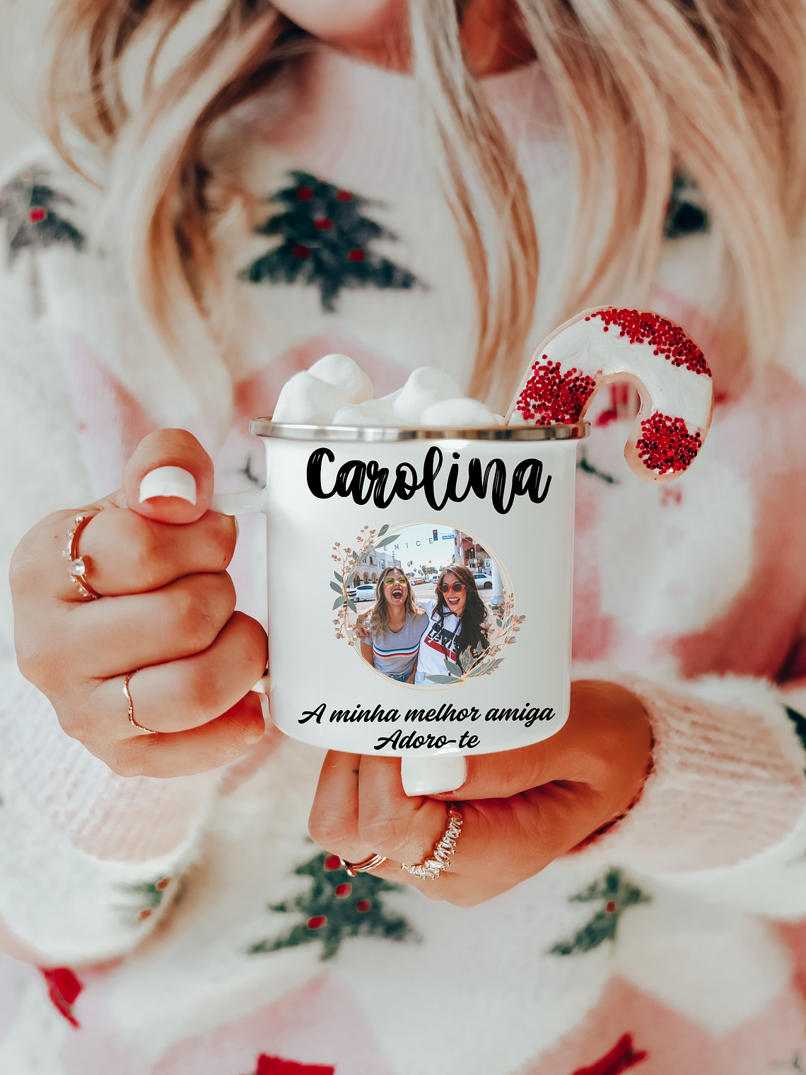 Caneca Esmalte PERSONALIZADA FOTOGRAFIA + FRASE 1