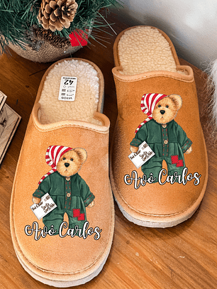 Chinelos Personalizados Natal Ursinhos – Surpreenda com Carinho