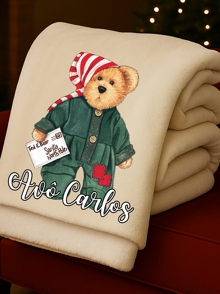 Manta Personalizados Natal Ursinhos – Surpreenda com Carinho 3