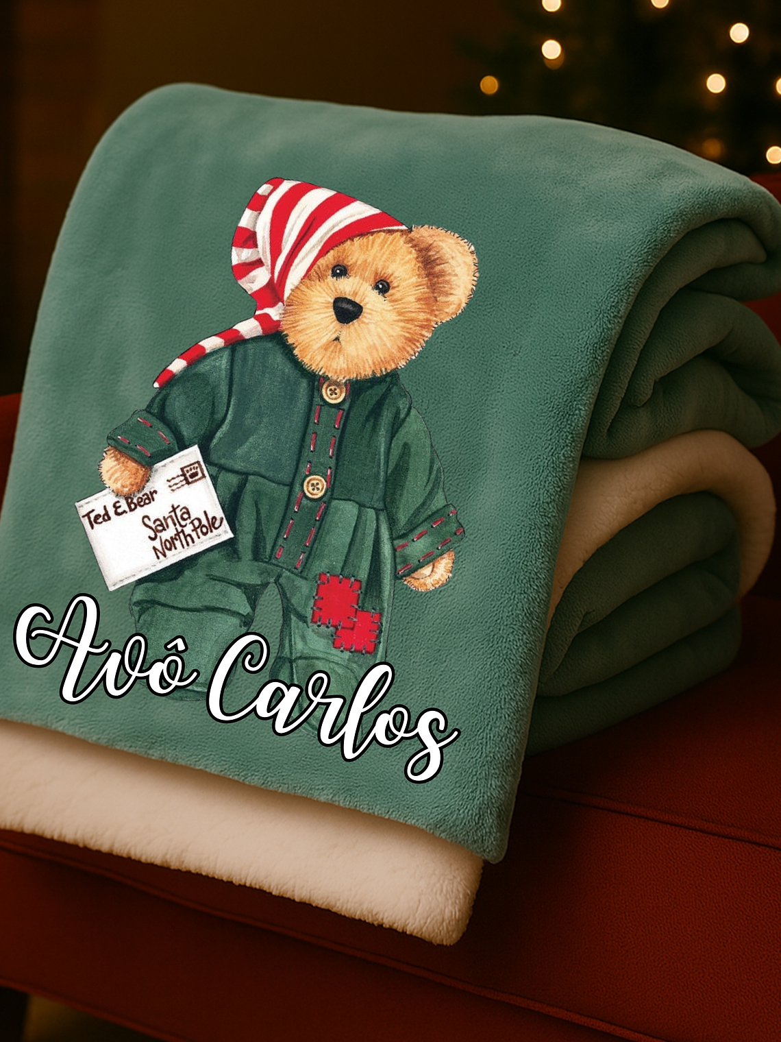 Manta Personalizados Natal Ursinhos – Surpreenda com Carinho 4