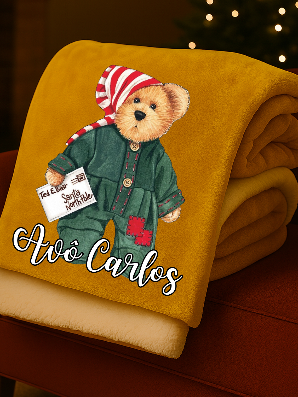 Manta Personalizados Natal Ursinhos – Surpreenda com Carinho 1