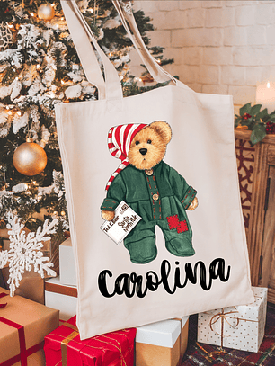 Saco Algodão Personalizados Natal Ursinhos – Surpreenda com Carinho