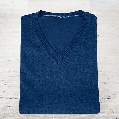 Sweater Cuello V Verano Azul Marino
