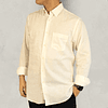 Camisa Lino Manga Larga Blanco