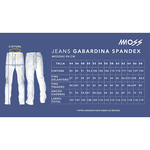 Jeans Gabardina Spandex Azul