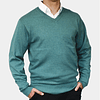 Sweater Cuello V Verano Turquesa