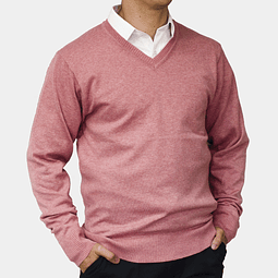 Sweater Cuello V Verano Rosado Oscuro