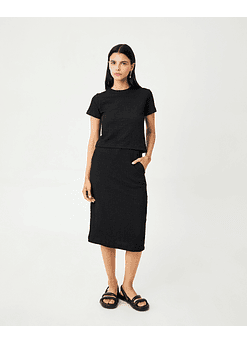 FALDA JUNE MIDI NEGRO