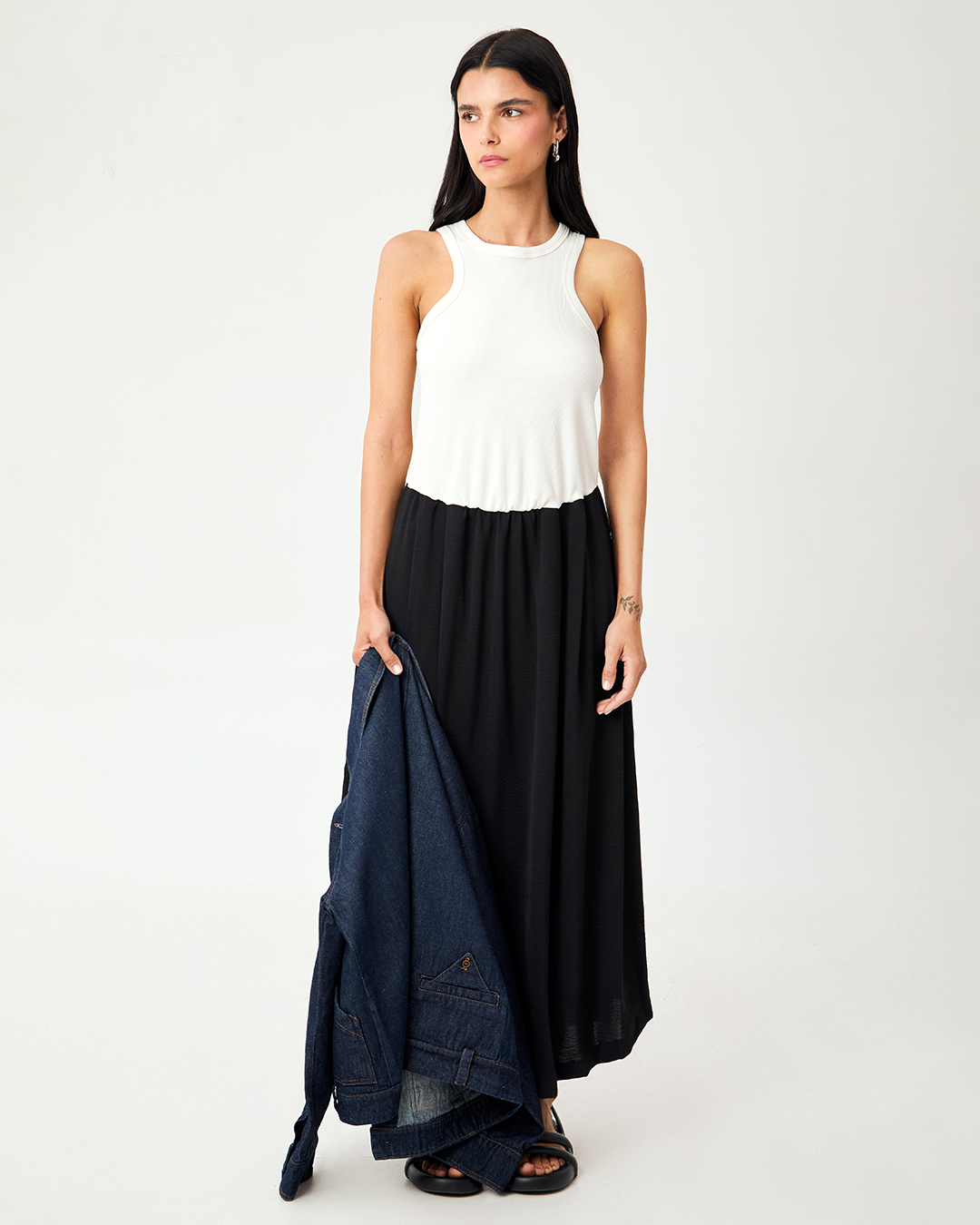 VESTIDO RAWA CRUDO/NEGRO 1