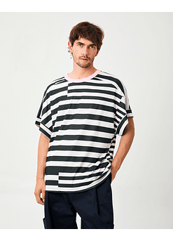 POLERA ANTON STRIPES CUELLO ROSA