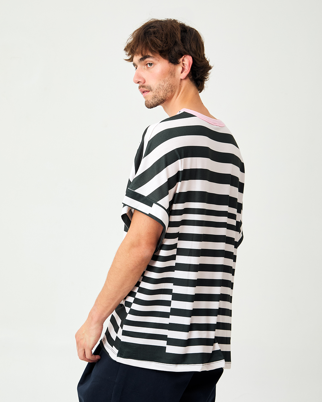 POLERA ANTON STRIPES CUELLO ROSA 3