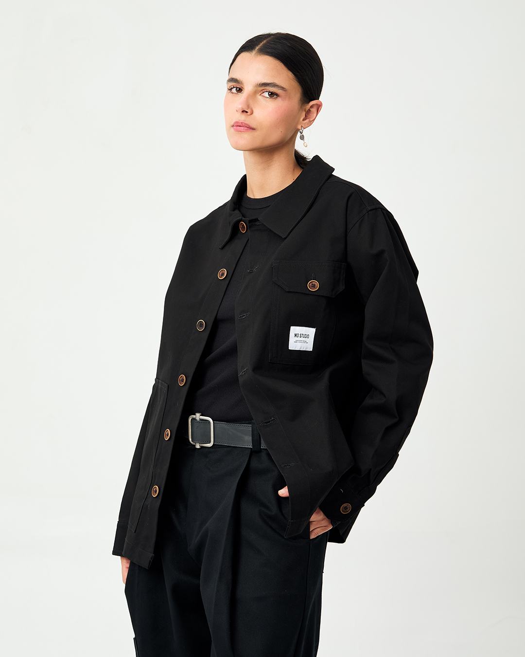 CHAQUETA RUMI UTILITARIA NEGRA  2