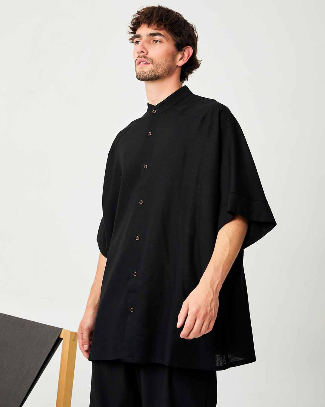 CAMISA ALBAR LINO NEGRO 1