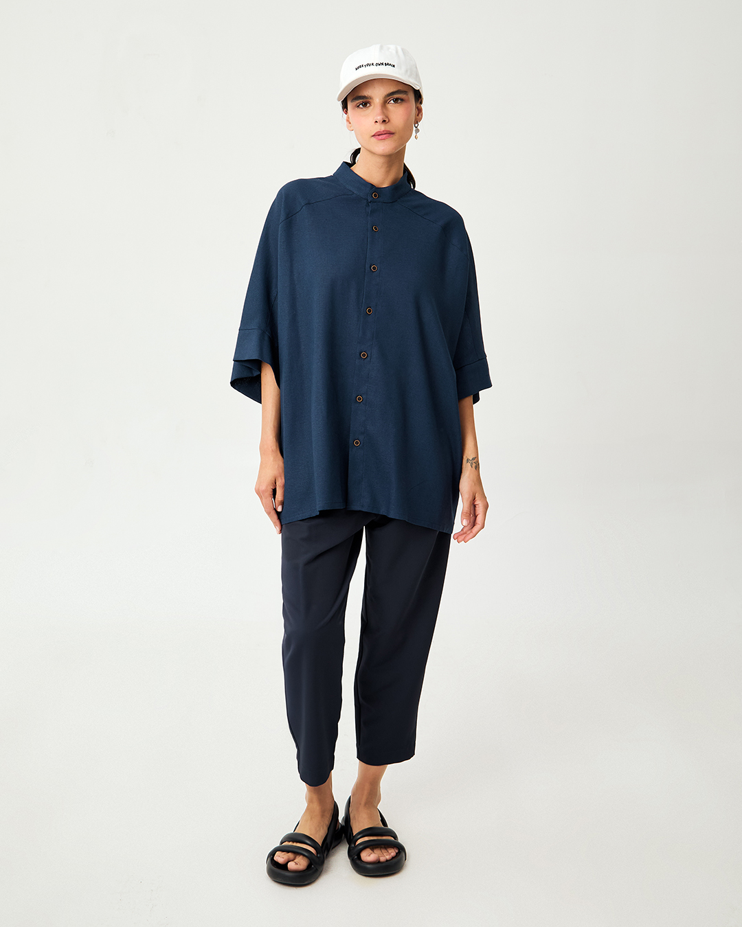 CAMISA ALBAR LINO MARINO 1