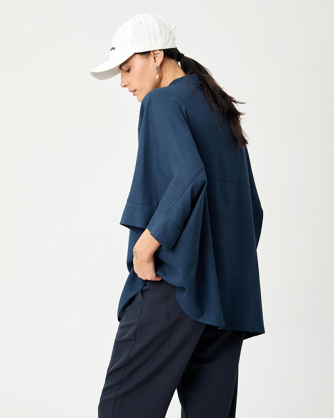 CAMISA ALBAR LINO MARINO 3