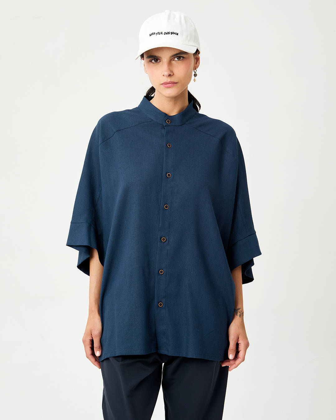 CAMISA ALBAR LINO MARINO 5