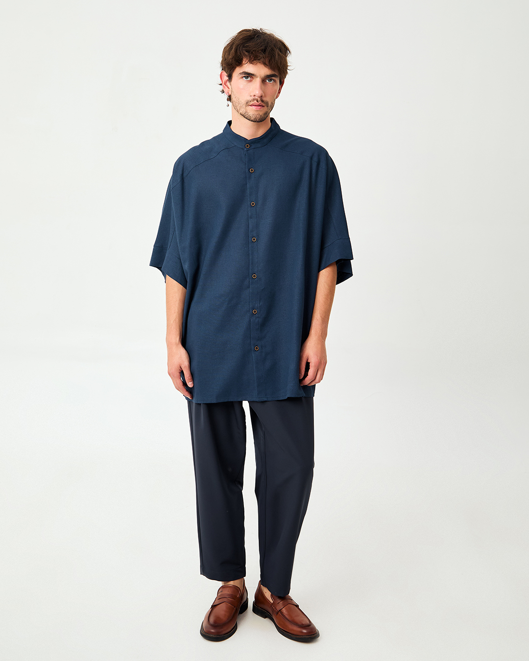 CAMISA ALBAR LINO MARINO 4