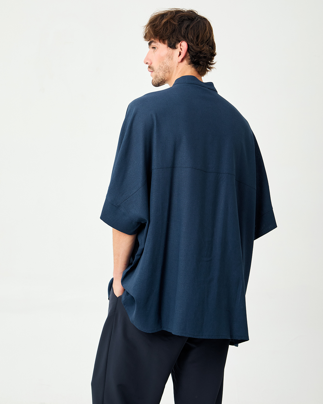 CAMISA ALBAR LINO MARINO 11