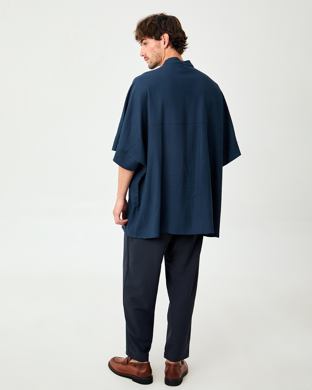 CAMISA ALBAR LINO MARINO 6