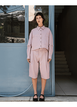 CAMISA ADJUST ME CROP LINO ROSA