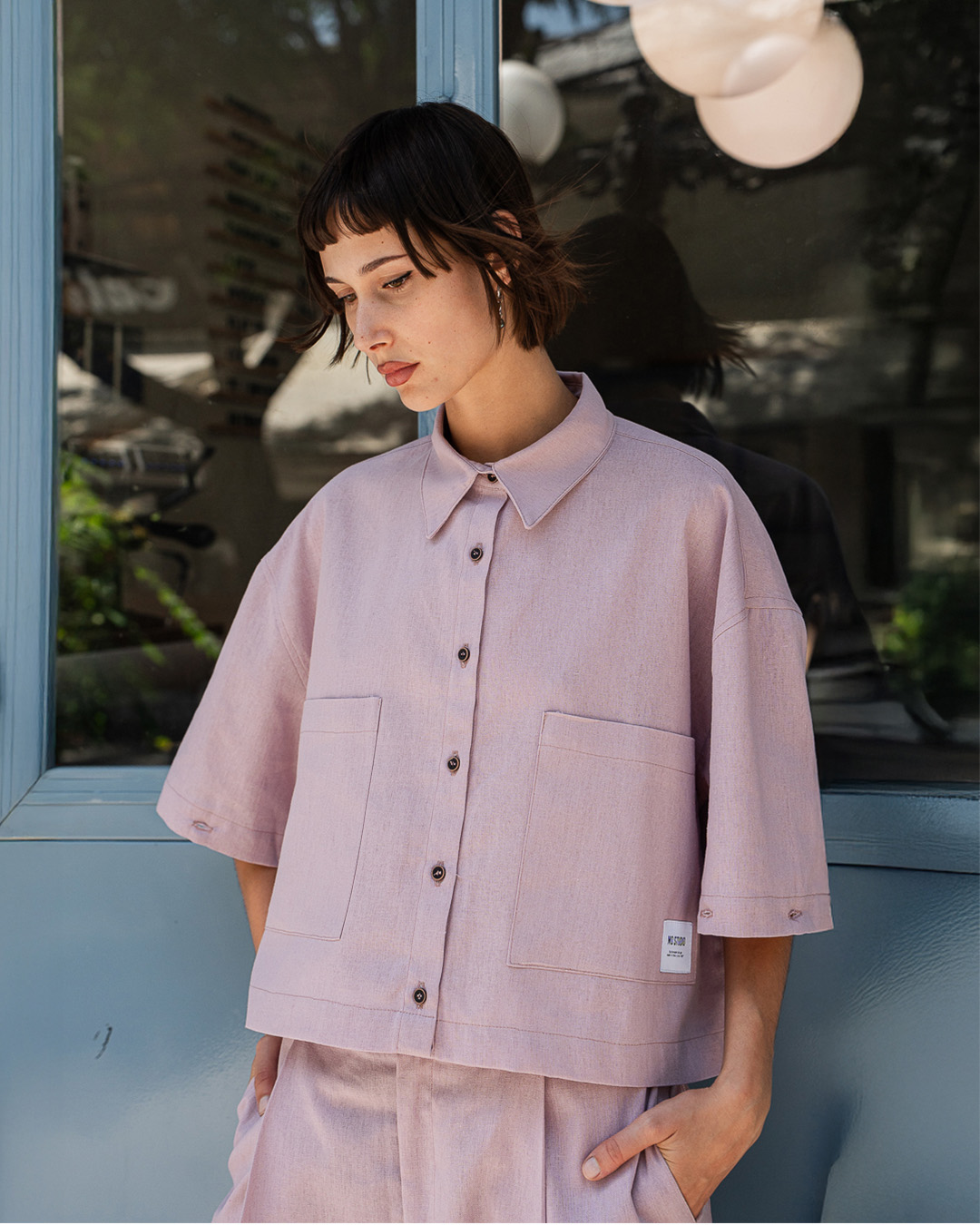 CAMISA ADJUST ME CROP LINO ROSA 3