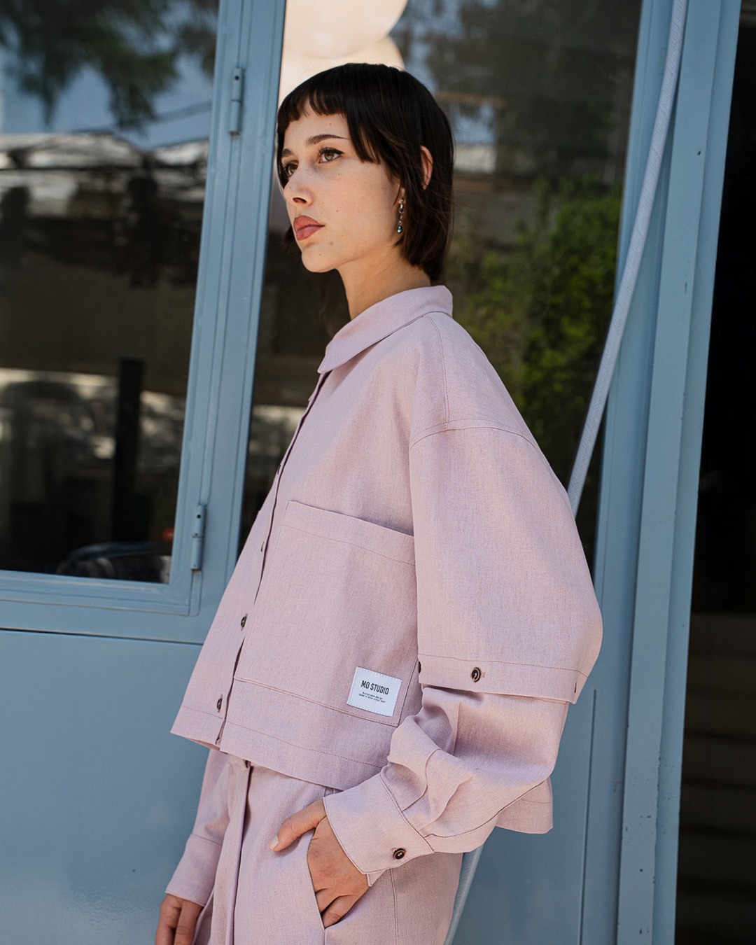 CAMISA ADJUST ME CROP LINO ROSA 5