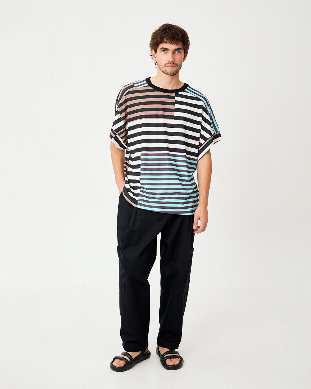 POLERA ANTON STRIPES ROSA/TERRE 1