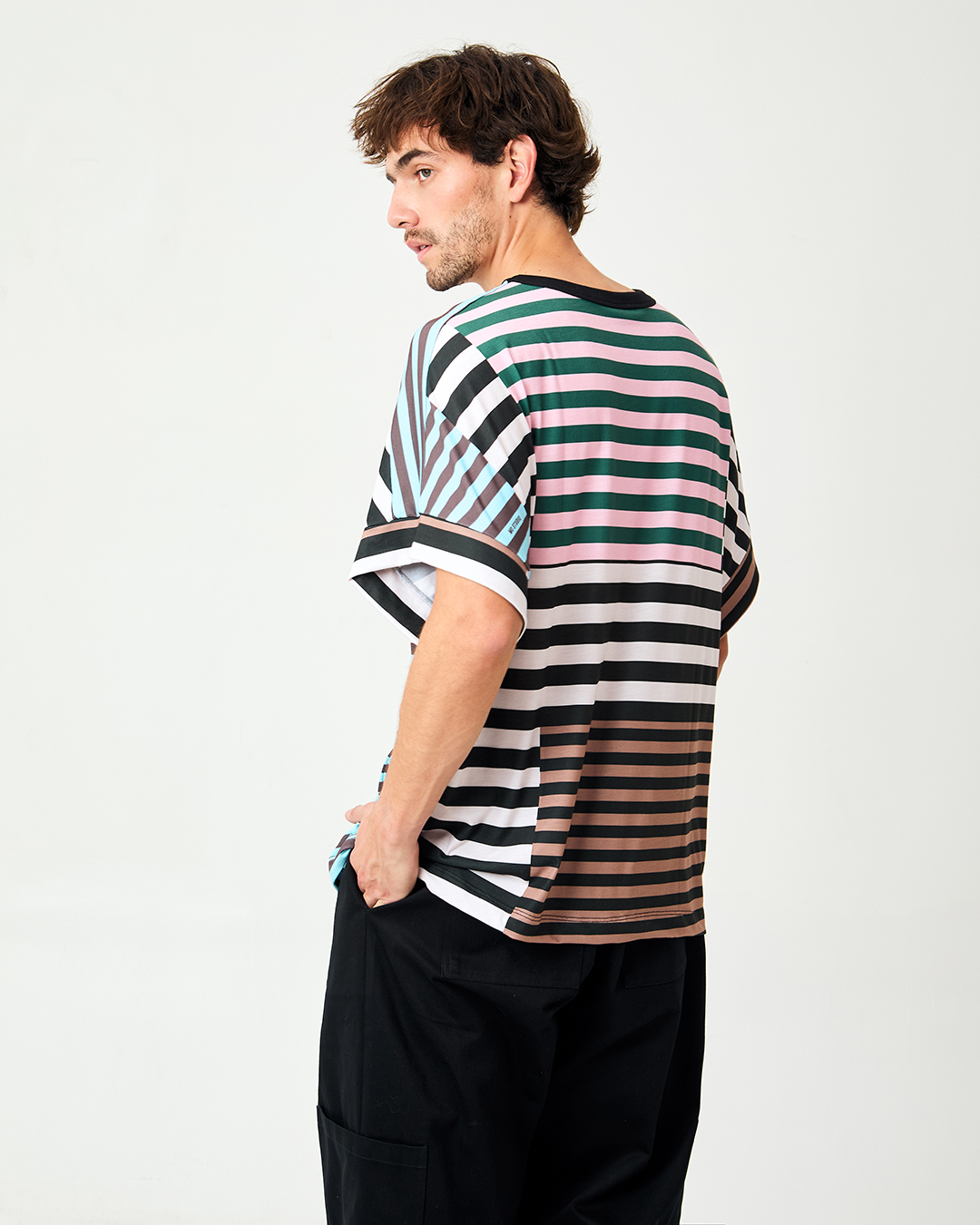 POLERA ANTON STRIPES ROSA/TERRE 3